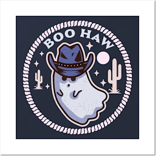 BooHaw Western Ghost Halloween Cowboy Cowgirl Costume Retro Posters and Art